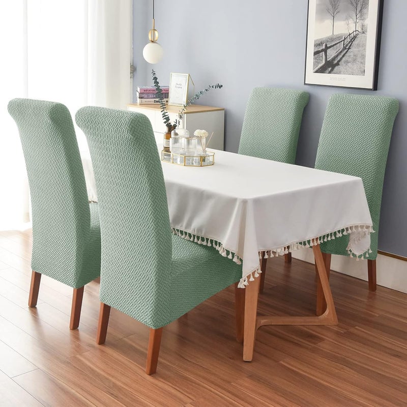 Removable and Washable Stretch Chair Cover (Suitable for Restaurants and Living Rooms, for Home Decoration) Khaki Color 6PCS - Image 2