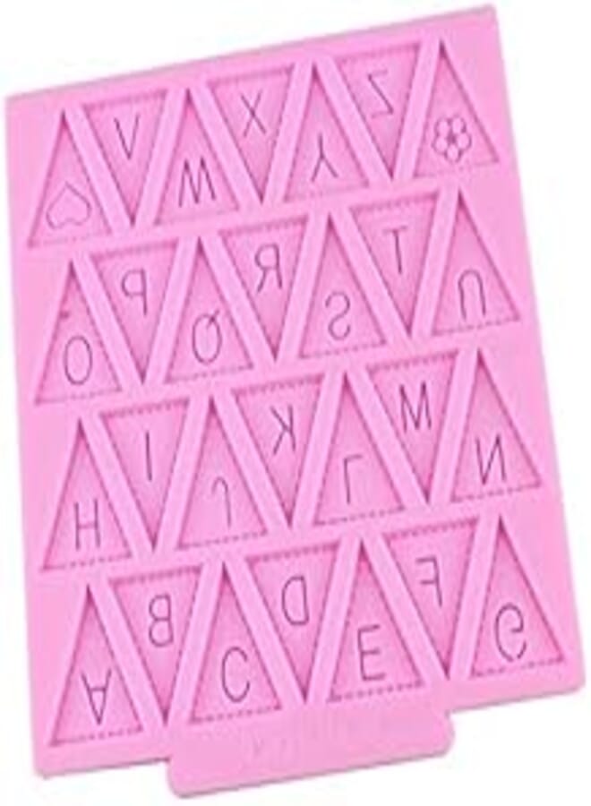 Letter Flag Bunting Silicone Fondant Mold Cake Decorating Chocolate Mould Baking