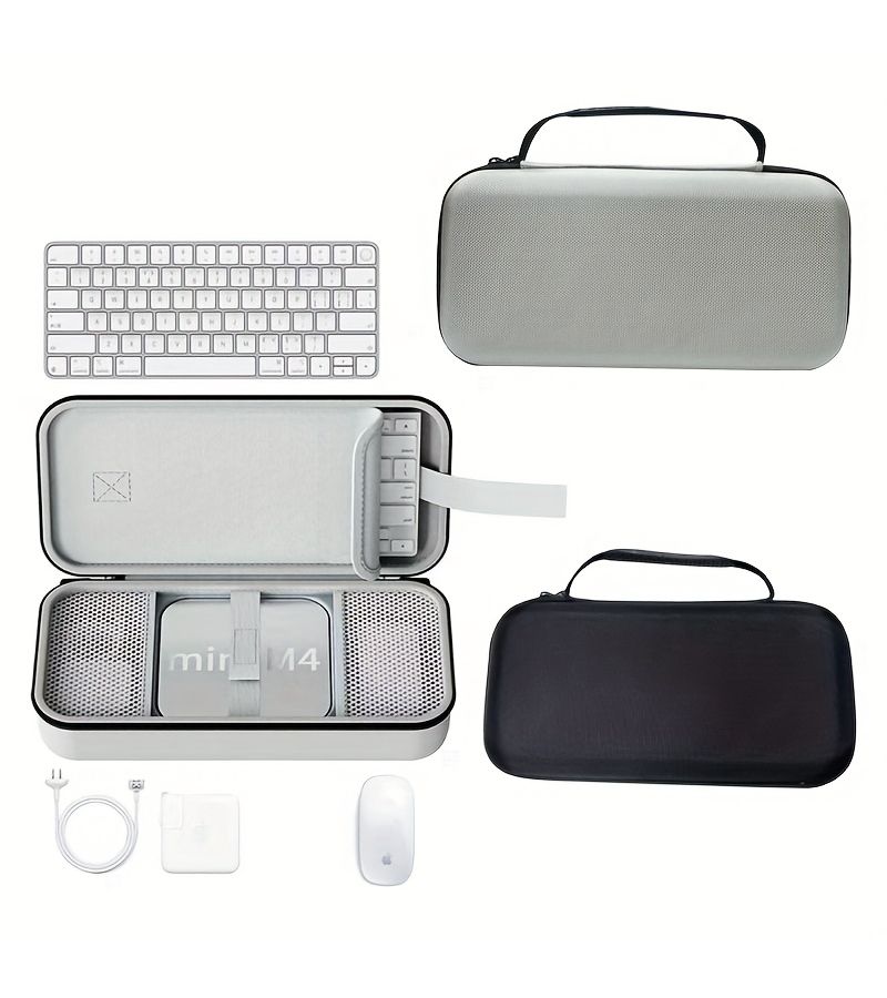 Black Oxford Portable Storage Case for Mac Mini M4 Host Drop Proof - Image 1