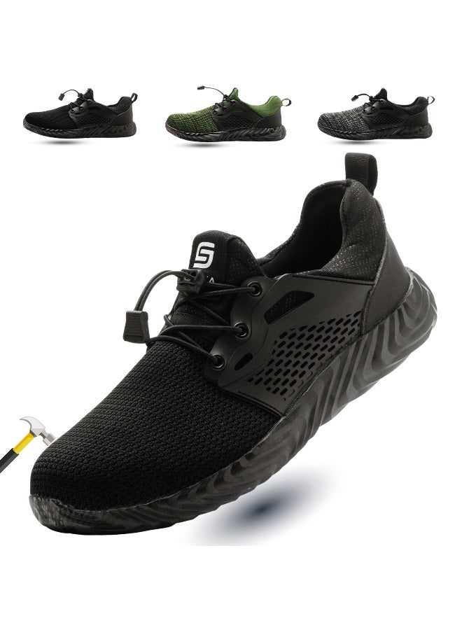 SLIMTA Safety Shoes for Men and Women, Steel Toe Boots, Lightweight Breathable Work Sneakers, Non-Slip Puncture Proof Industrial Protective Footwear - Image 1