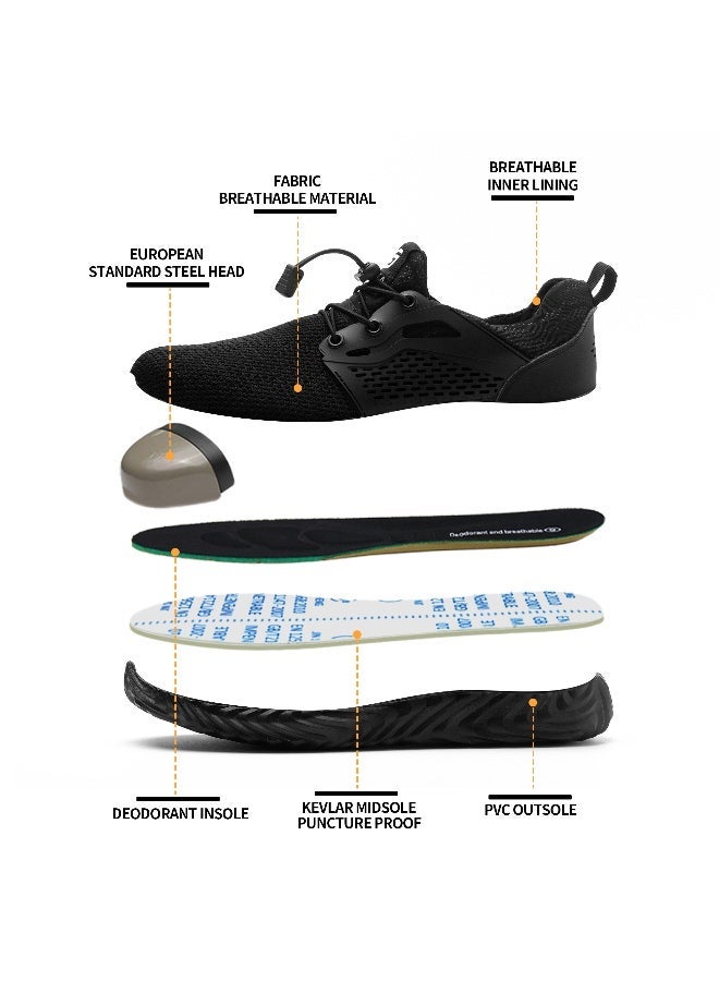 SLIMTA Safety Shoes for Men and Women, Steel Toe Boots, Lightweight Breathable Work Sneakers, Non-Slip Puncture Proof Industrial Protective Footwear - Image 4