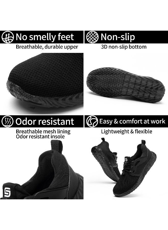 SLIMTA Safety Shoes for Men and Women, Steel Toe Boots, Lightweight Breathable Work Sneakers, Non-Slip Puncture Proof Industrial Protective Footwear - Image 3
