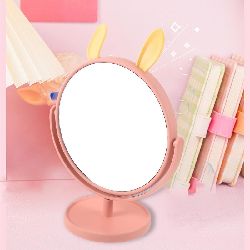 Bunny Shaped Vanity Mirror with Storage for Desk Dorm and Office - Image 5
