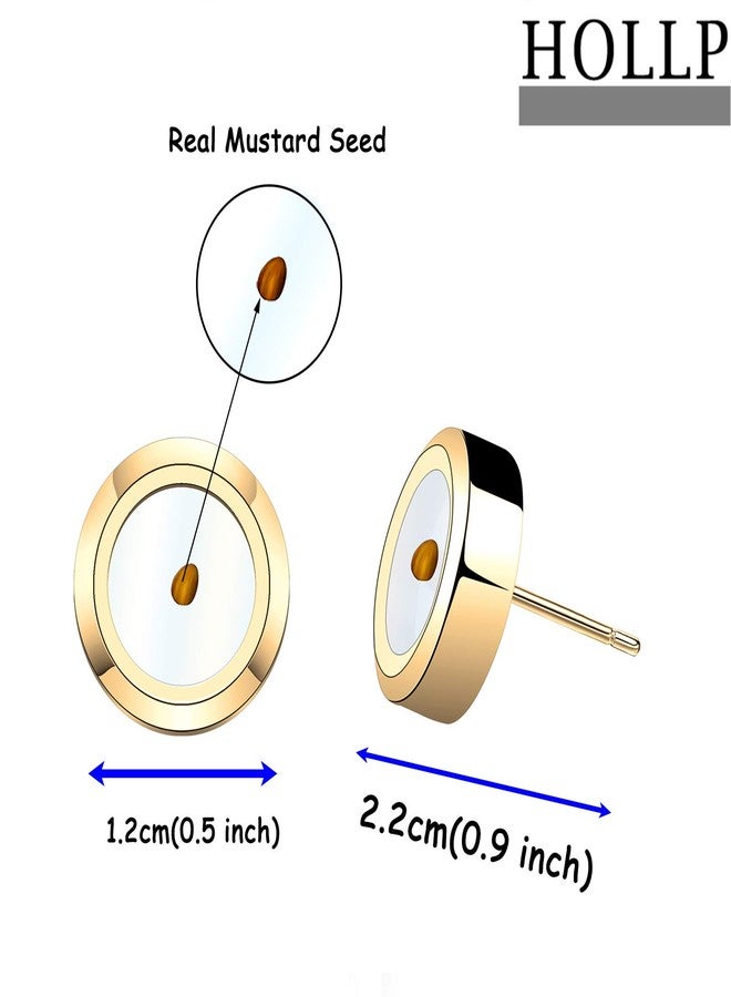 HOLLP Jewelry Earrings Real Mustard Seed Earrings Christian Gift Inspirational Gifts (Mustard Seed Earrings-Gold) - Image 2