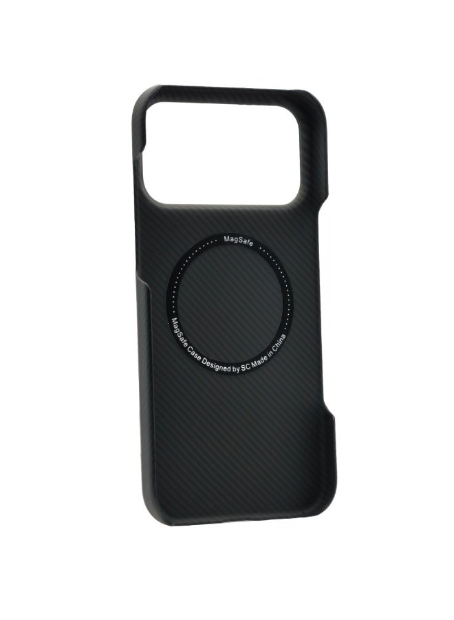 فوني Phoni Ultra Slim Magnetic Case for iPhone 17 Pro Max, Compatible with MagSafe, Thin Lightweight Design Phone Case, Carbon Fiber Style, Raised Camera Protection (Phantom - Black) - Image 3