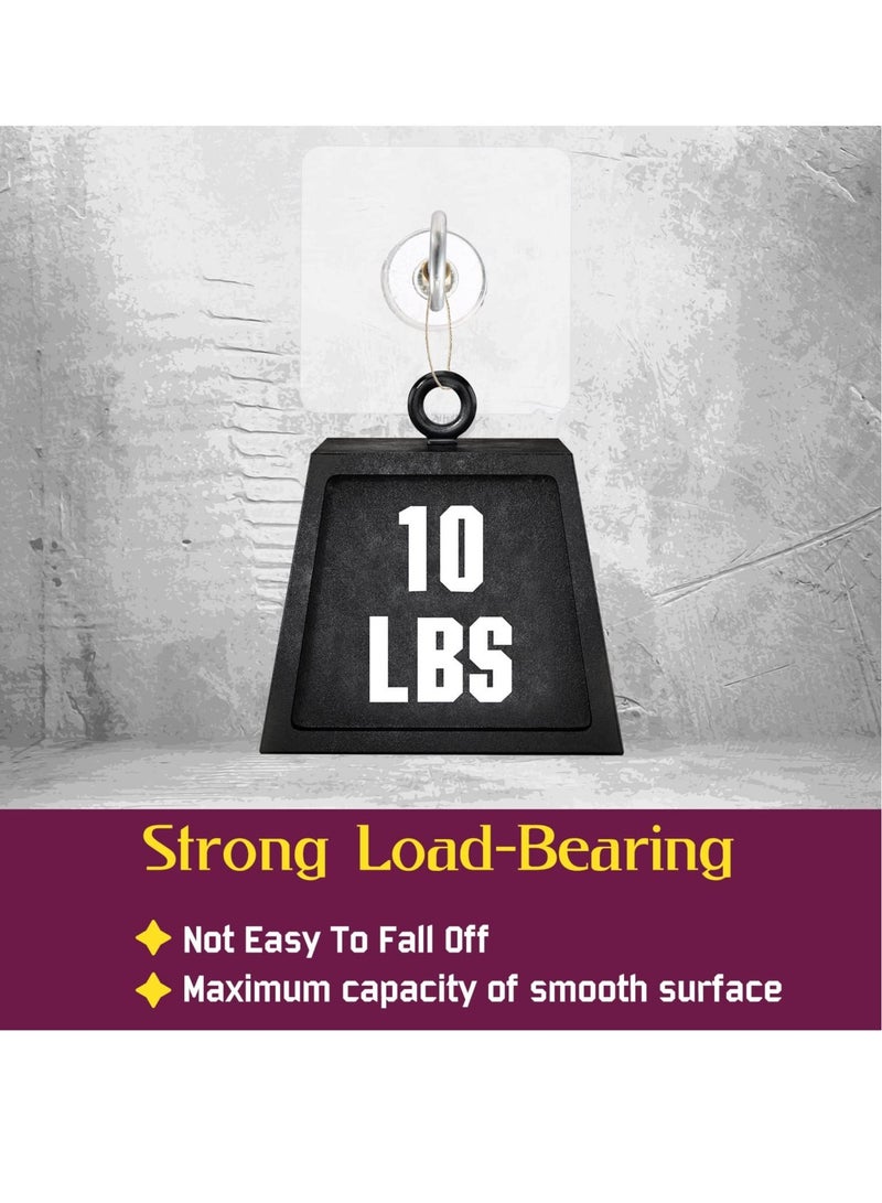 Ceiling Hooks, Self Adhesive Stainless Steel Eye Hooks, No Hole Hanger, Transparent Waterproof Seamless Oilproof Wall Hooks 4.5KG(max) for Hanging Plant Lights(10PCS)  - Image 3