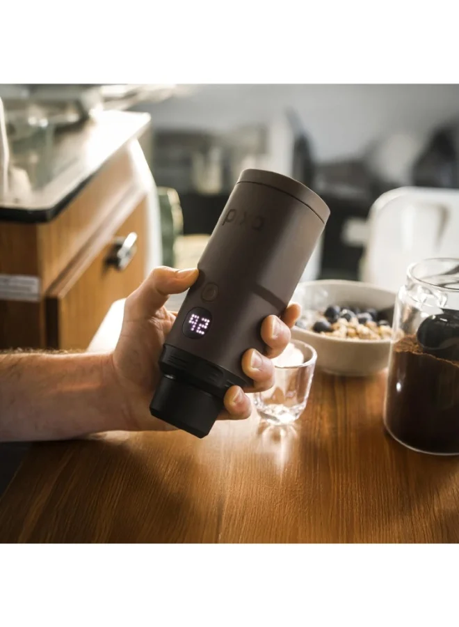 واكاكو PIXAPRESSO - Electric Portable Espresso Machine – Compact, Lightweight, Barista-Quality Coffee Maker for Travel, Home, Office – Perfect for Fresh Espresso Anytime, Anywhere - Dark Burgundy