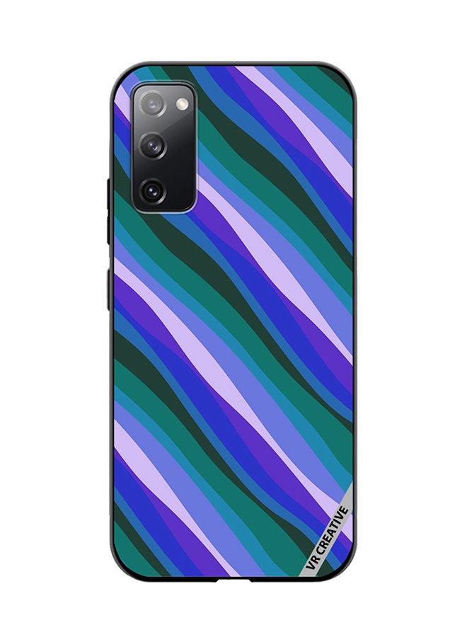 VR CREATIVE Protective Case Cover For Samsung Galaxy S20 FE 5G Colorful With Curved Lines Pattern Design Multicolour - Image 1