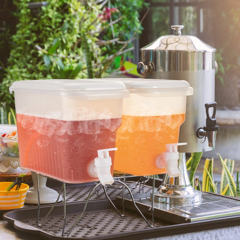 Hoolerry 4 Pack 0.8 Gallon Drink Dispenser for Fridge with Spigot Plastic Beverage Dispenser for Juice Lemonade Iced Tea Water Refrigerator Drink Container for Parties - Image 5