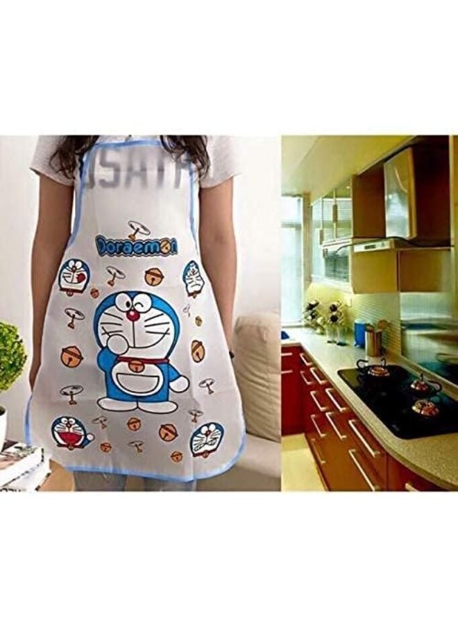 Cartoon design kitchen apron, multi-purpose waterproof, for boys and girls Children's apron, from 4 years old for children and women + 6 clay colors, 5 cutters, and a palette of 12 water colors (blue - Image 3