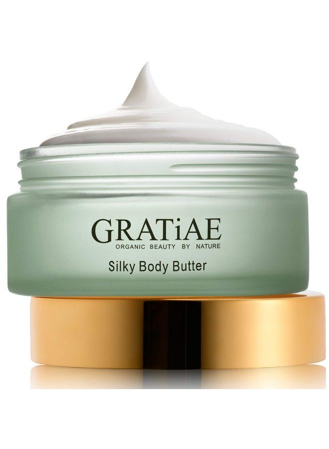 Gratiae Organic Beauty By Nature Silky Body Butter Anti Aging Skin Care Shea Butter Moisturizer Hydrating Stretch Mark Cream Firming Neck & Décolleté Almond & Vanilla 5.95Fl.Oz - Image 1