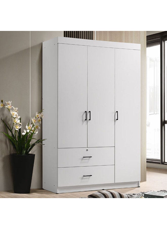 DANUBE HOME Selva 3 Door + 2 Drawer Wardrobe For Hanging Clothes Extra Sturdy Rack Storage Organiser Modern Design Space Saving Cabinets For Bedroom L 120 x W 42 x H 181 cm White  - Image 1