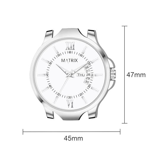Matrix Antique 2.0 Day & Date Softest Silicone Strap Analog Watch for Men & Boys (White) - Image 5