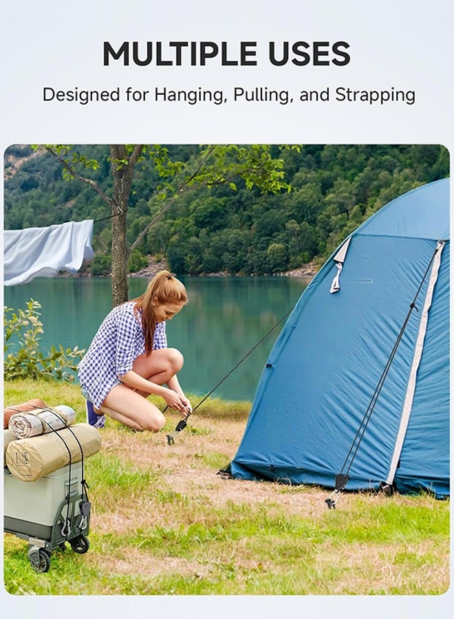 Loquat Retractable Heavy Duty Ratchet Tie Down Straps 【4 Pack, 8ft, 75lbs/Pack】, Rope Pulley System with Carabiner Hook for Hanging Plants/Grow Light/Tents Various Tie-Down Uses - Image 5