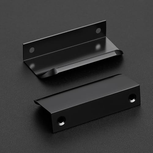 Ravinte Hardware 30 Pack Black Cabinet Handles 315 Inch 80mm Finger Edge Pulls 212 Inch Hole Center Finger Pulls for Cabinets - Image 3