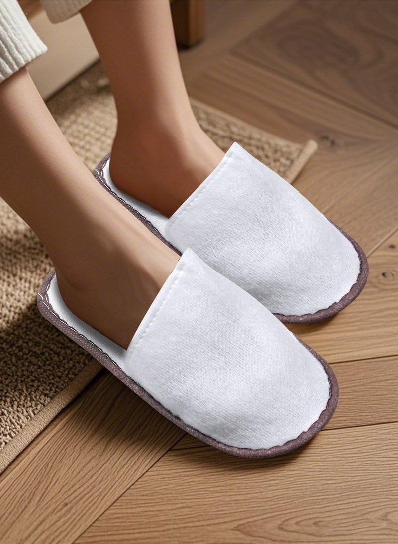 10 Pairs Disposable Spa Slippers Fluffy Closed Toe Spa Slippers for Hotel, Home, Guest Use, Fits up to US Men and Women  - Image 4