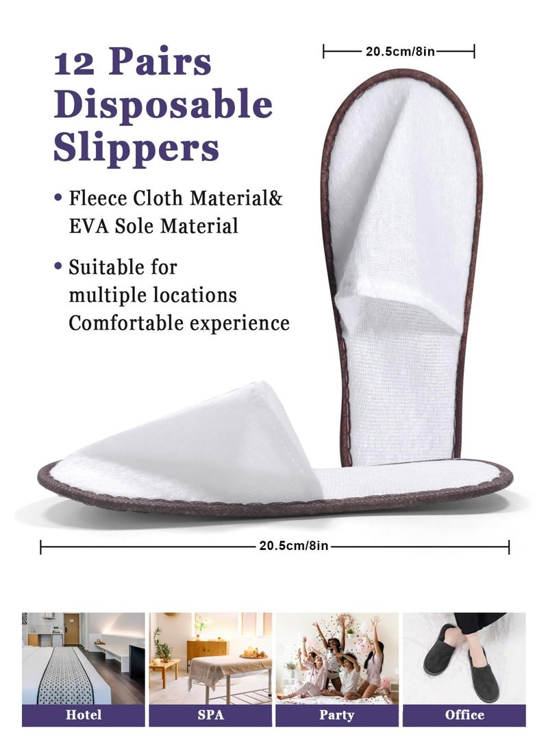 10 Pairs Disposable Spa Slippers Fluffy Closed Toe Spa Slippers for Hotel, Home, Guest Use, Fits up to US Men and Women  - Image 2