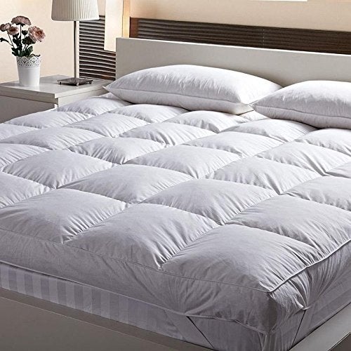 Jaipur Linen Jaipur Linen Twin Size Bed Microfibre Mattress PaddingTopper with Waterproof and DustProof Mattress CoverMattress Protector for 5 Star Hotel Feel White48 Inch X 72 Inch  - Image 1