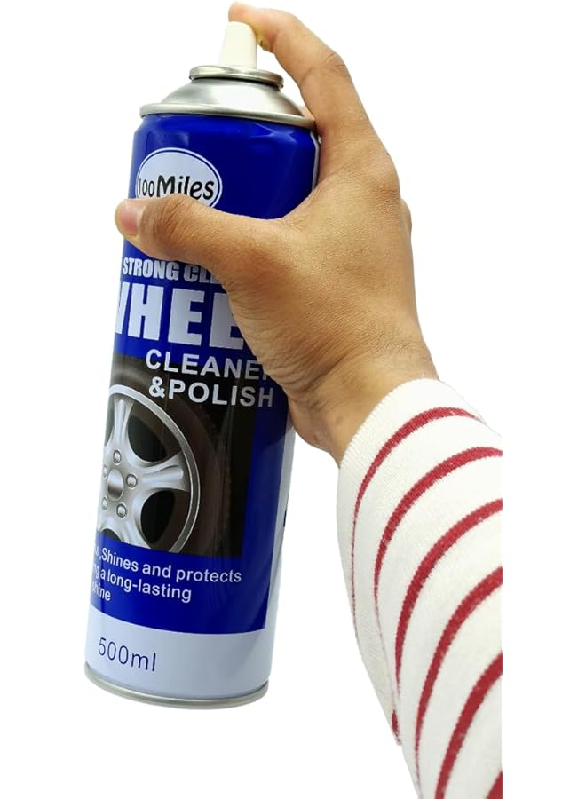 Generic 100 Miles Strong Cleaning Wheel Cleaner & Polish Or Long-Lasting Satin Finish, Deep Clean & Protective Sheen - 500Ml  - Image 3