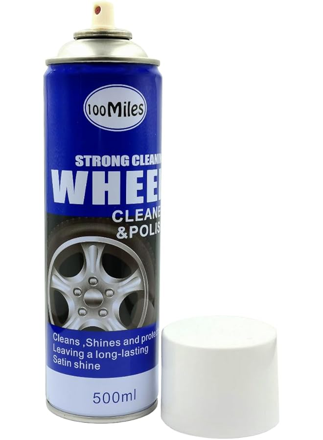 Generic 100 Miles Strong Cleaning Wheel Cleaner & Polish Or Long-Lasting Satin Finish, Deep Clean & Protective Sheen - 500Ml  - Image 1