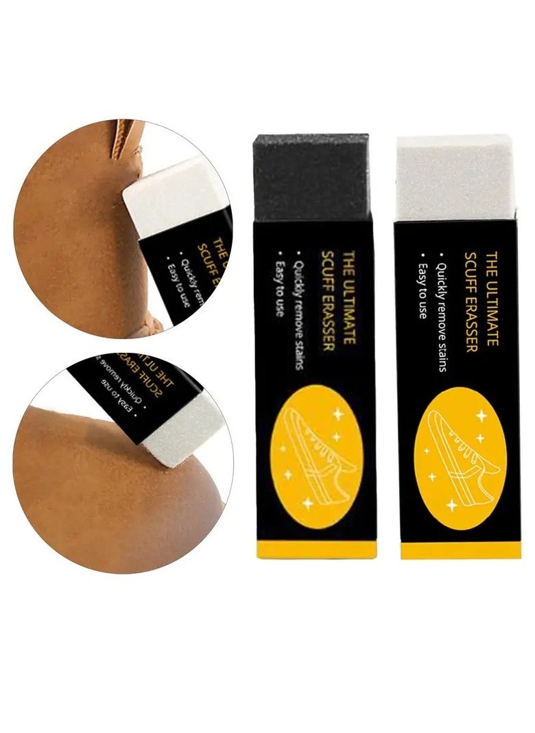 General Shoe Care Cleaning Eraser Two-Pack Portable Sports Shoe Eraser No-Wash Shoe Stain Cleaner Rubber Block Shoe Brush Detergent Suitable for Cleaning Sports Shoes, Leather Shoes, Sports Shoes, Casual Shoes, Boots  - Image 1