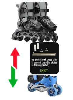 Draxon Roller Skates for Kids Adjustable with Light Up Wheels, Fun Illuminating for Boys Girls, Rollerskates for Kids Beginners, Suitable for Indoor Outdoor (Model-309-Black)  - Image 2