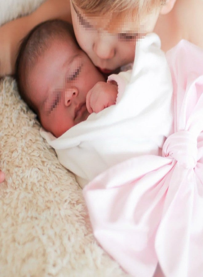 GSHLLO رباط حديثي الولادة GSHLLO مع قوس للأمومة ولف الطفل برباط قوس قزح بطانية عقدة للأطفال حديثي الولادة لprops تصوير الأطفال للبنات والأولاد باللون الوردي - Image 4