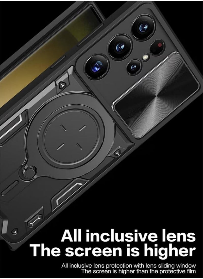 Generic Case for Infinix Note 50 Pro[Built-in Kickstand] Magnetic Rotate Ring Holder Heavy Duty TPU+PC Shockproof Protect Phone Case -Black  - Image 5