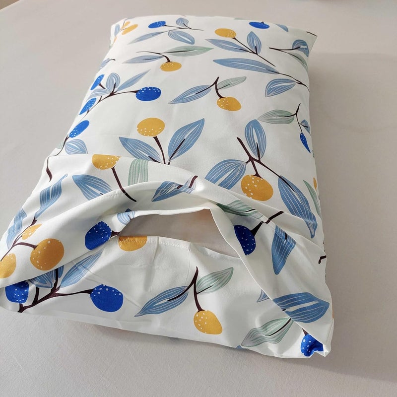 SDIII Blue Floral Duvet Cover Full with 2 Pillowcases, Not Including Comforter Inside, Microfiber Vintage Duvet Cover Floral for Girls Boys Kids Teens - Image 5