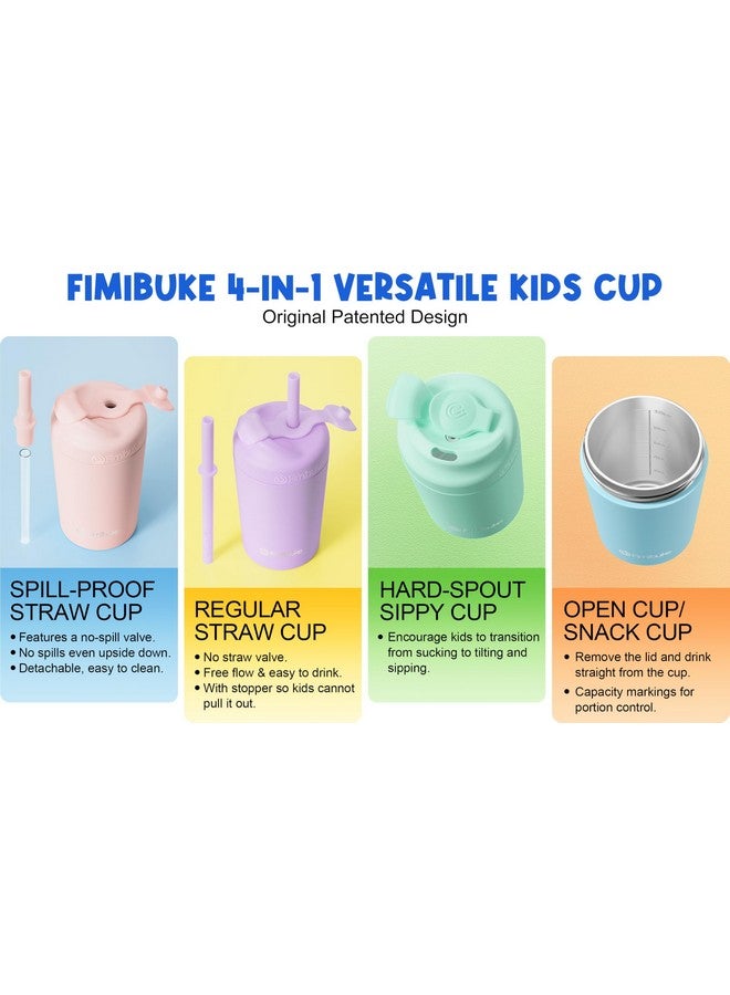 Fimibuke Kids & Toddler Cups, 10 OZ Spill Proof Straw Cups for Toddlers, 2 Pack Leak-Proof Kid Insulated Tumbler with Screw-On Lid & Silicone Straw with Stopper, Stainless Steel Sippy Cup for Girl Boy - Image 3