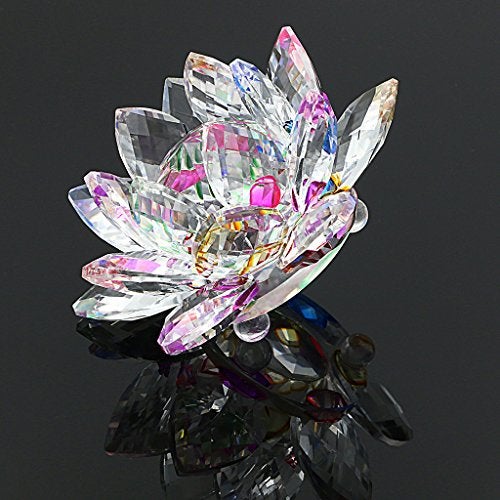 OwnMy Sparkle Crystal Lotus Flower Hue Reflection Feng Shui Home Decor with Gift Box (3 Inch/ 80MM) - Image 4