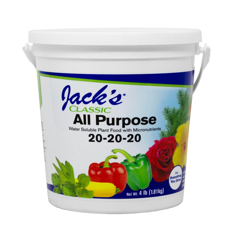 Jacks Classic Jack's Classic 20-20-20 All Purpose Water-Soluble Fertilizer with Micronutrients to Provide General Growth on All Plants, 4lbs - Image 1