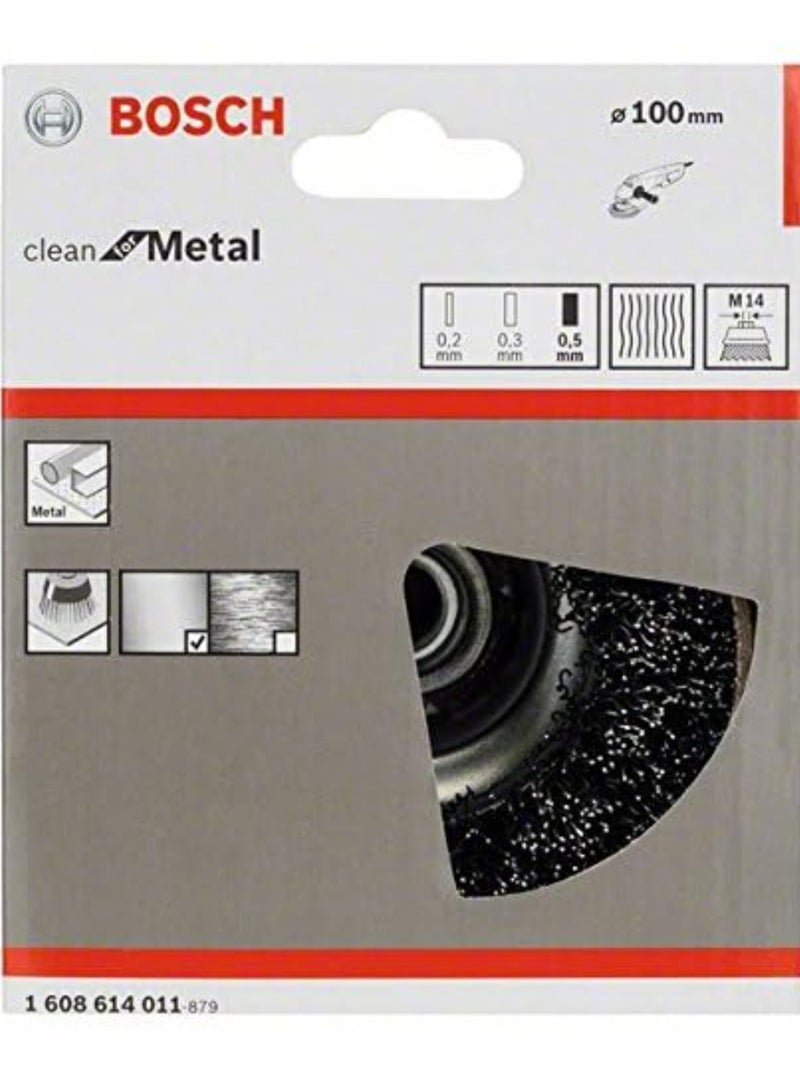 BOSCH Clean For Metal Wire Cup Brush Crimped Wire For Small And Large Angle Grinders With Locking Nut For Grinders Fits All M14 Angle Grinders - Image 2