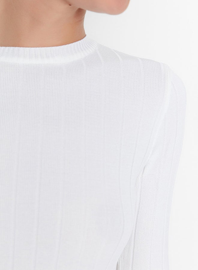 trendyol Ecru Basic Crew Neck Knitwear Sweater TWOAW23KZ01249 - Image 3