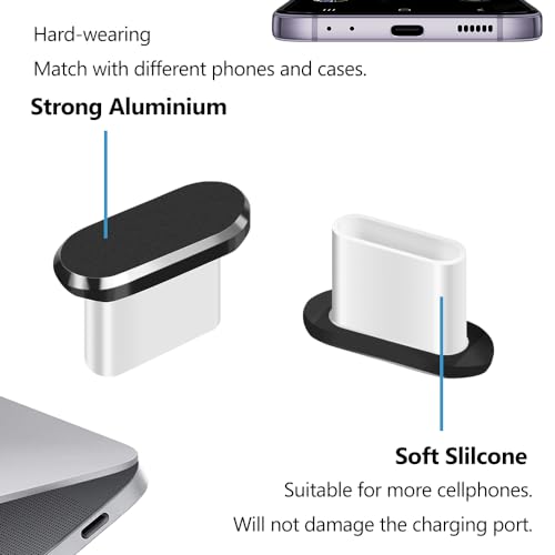 Limvory USB C Dust Plug, Type C Anti Dust Cover Protector Cap with Phone Speaker Cover Compatible with iPhone 17 16 15 Series, Samsung Galaxy S22/S21/S20, Note 20/10, All USB C Devices - Image 2