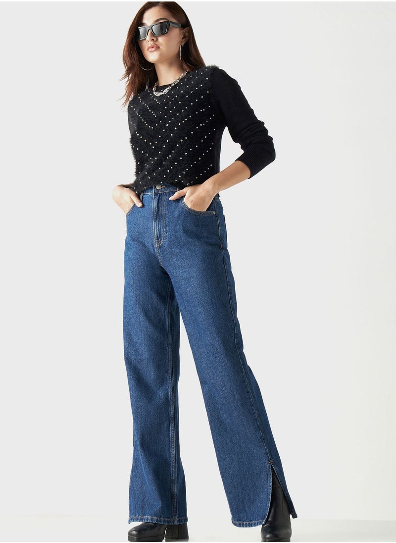 2Xtremz - Embellished Crew Neck Sweater - Image 1
