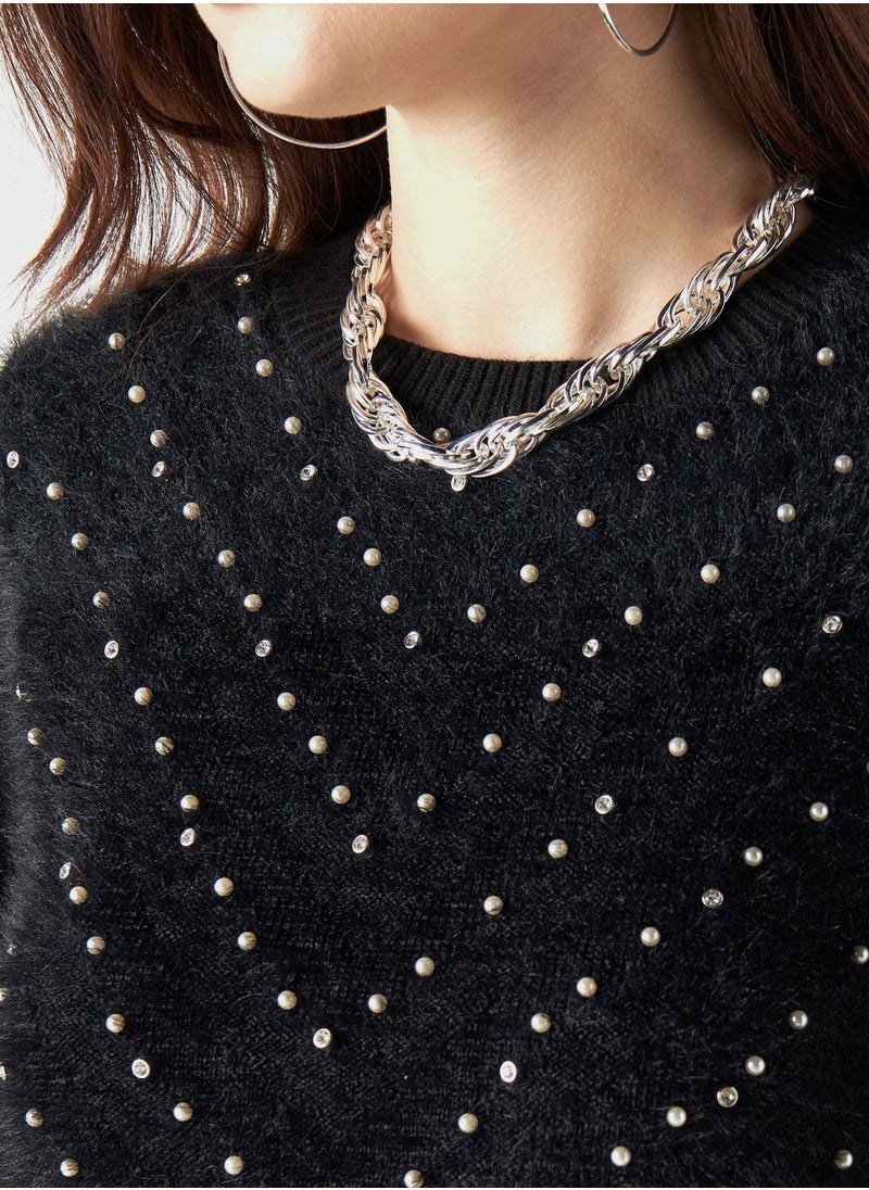 2Xtremz - Embellished Crew Neck Sweater - Image 1