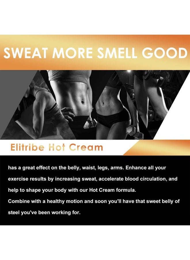 Elitribe Hot Cream Sweat Workout Enhancer Gel - Fat Burning, Cellulite & Firming Body Lotion for All Skin Types - 3.5 oz - Image 5