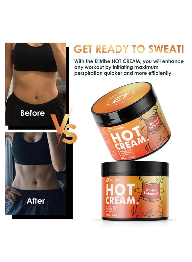 Elitribe Hot Cream Sweat Workout Enhancer Gel - Fat Burning, Cellulite & Firming Body Lotion for All Skin Types - 3.5 oz - Image 2