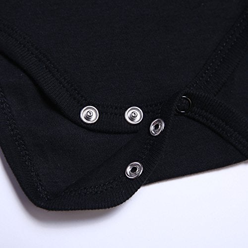 ROMPERINBOX Unisex Solid Baby Bodysuit 0-24 Months (6-9 months, Black long sleeve) - Image 4