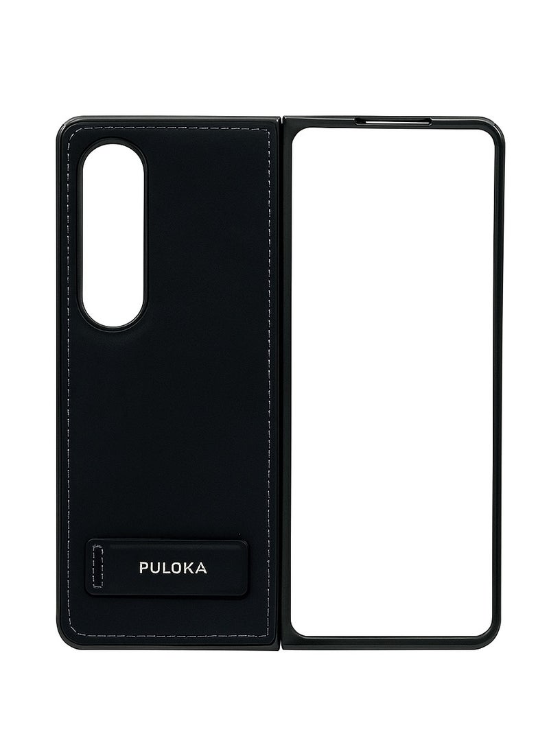 PULOKA Puloka Design Leather Soft Touch Case for Samsung Galaxy Z Fold 4 – Slim Protective Cover – Black