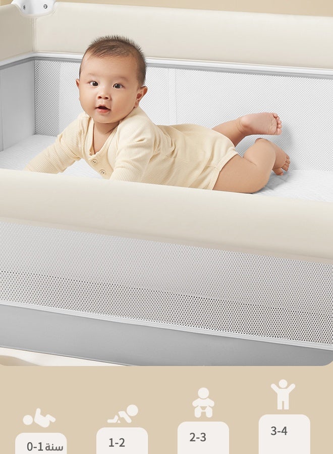 hibobi Portable Folding Bedside Crib for Newborns - Multifunctional Baby Bassinet, Cradle, and Sleeping Basket with Mobile. - Image 5