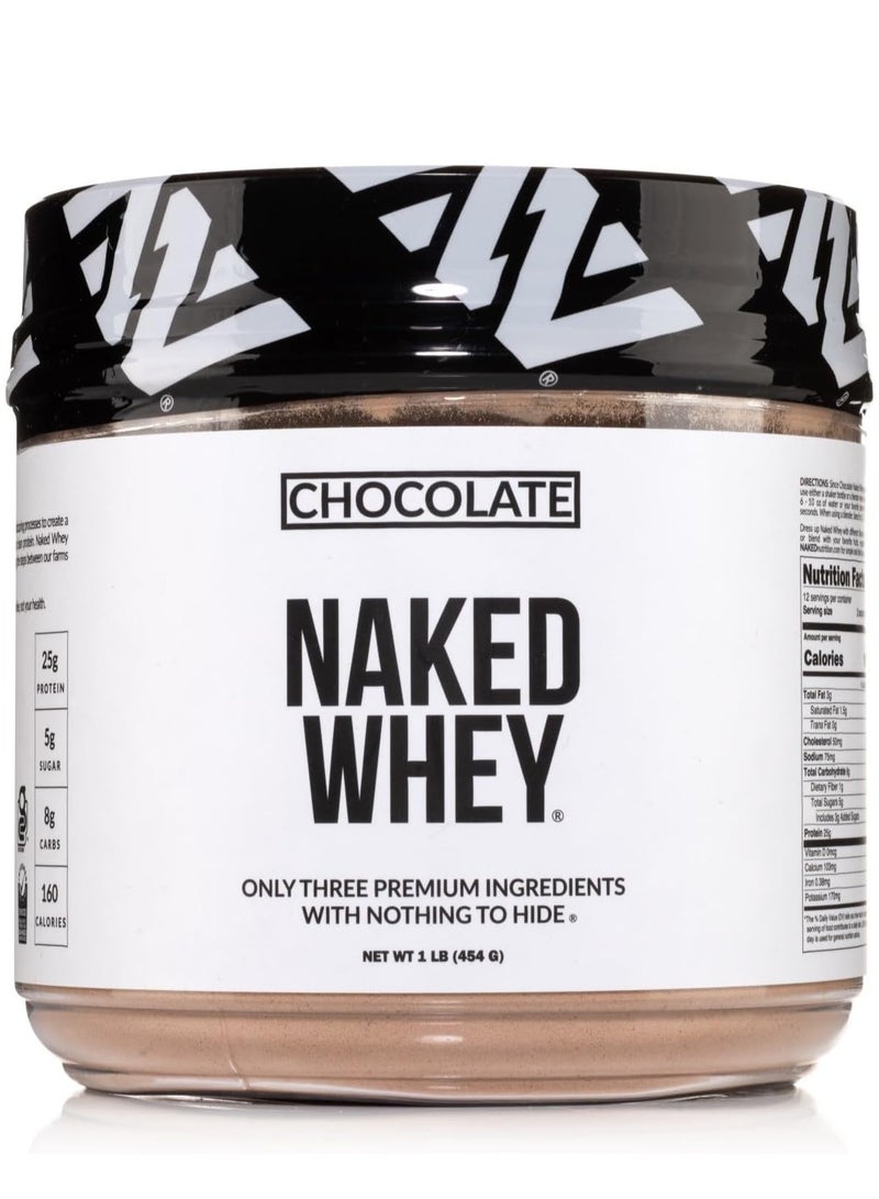 NAKED nutrition Naked Whey, Chocolate, 1 Lb - Image 1