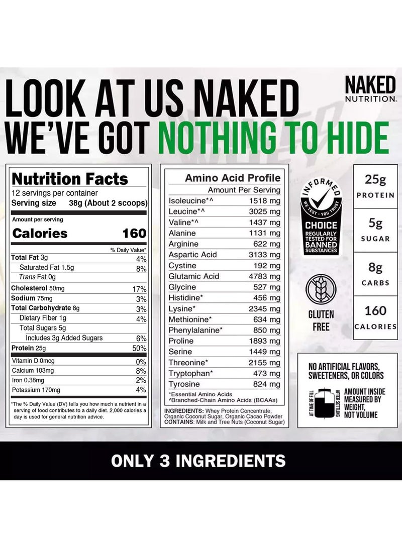 NAKED nutrition Naked Whey, Chocolate, 1 Lb - Image 2