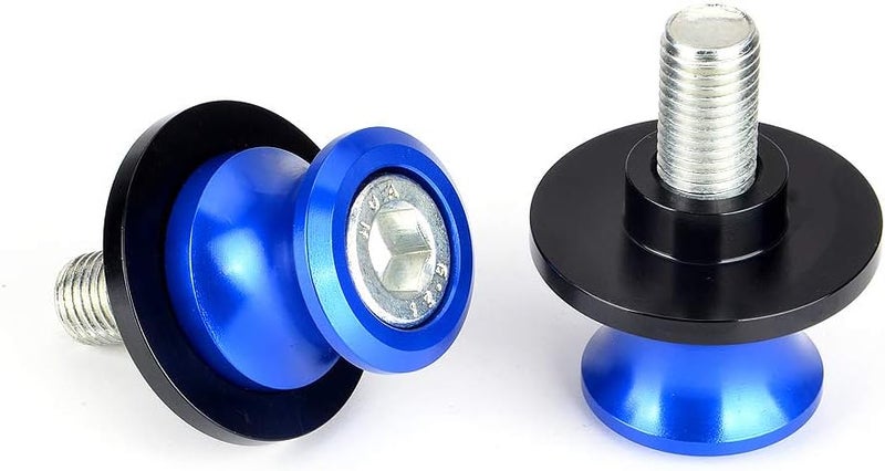 Goldfire 2pcs 10MM M10 X1.25 Motorcycle Swing arm Sliders Spools CNC Swing Arm Stand Screw for FZR 1000/600R/400 for Kawasaki Z750 /Z750S/ Z750R /ER-6F /ER-6N /Duke 125/200/390 (Blue) - Image 2