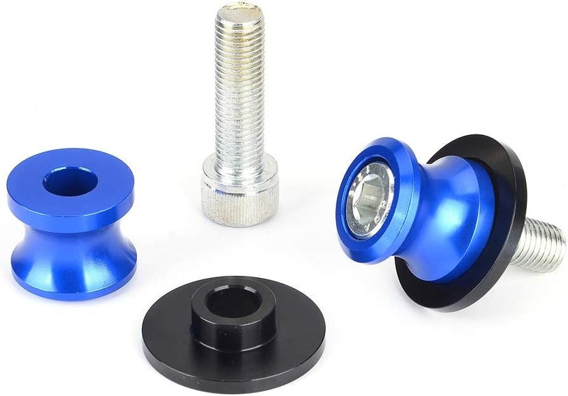 Goldfire 2pcs 10MM M10 X1.25 Motorcycle Swing arm Sliders Spools CNC Swing Arm Stand Screw for FZR 1000/600R/400 for Kawasaki Z750 /Z750S/ Z750R /ER-6F /ER-6N /Duke 125/200/390 (Blue) - Image 3