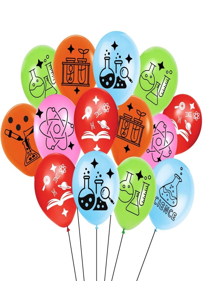 HK balloons 30Pcs Science Lab Printed Balloons Decoration Item Science Themed Balloons for Scientist Science Holiday Laboratory Decorations Multicolor Balloons Rubber - Image 1