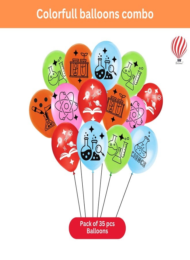 HK balloons 30Pcs Science Lab Printed Balloons Decoration Item Science Themed Balloons for Scientist Science Holiday Laboratory Decorations Multicolor Balloons Rubber - Image 3