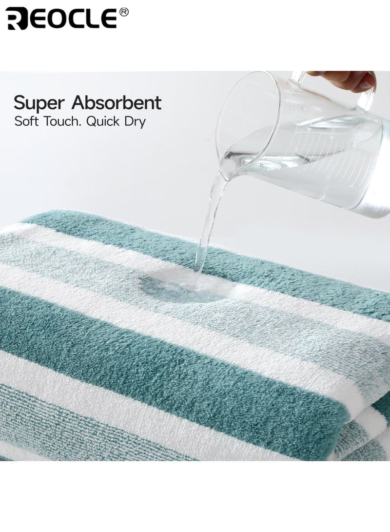 ريوكل طقم منشفة فائقة الامتصاص سريعة الجفاف منشفة استحمام مريحة منشفة حمام منشفة يد قابلة للغسل بالغسالة ناعمة مخمل المرجان مثالية للمنزل الفنادق المنتجعات الصالونات ٢٧.٦ في ٥٥.١ ١٣.٨ في ٢٩.٥ بوصة - Image 3