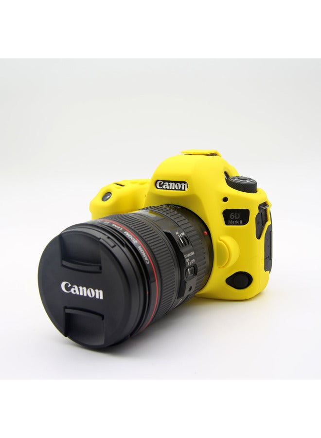 Suitable For Canon 6D2 Slr Camera Silicone Case Protective Cover Camera Case Protective Case Liner Bag Anti-Knock And Anti-Wear-Color:Yellow  - Image 5